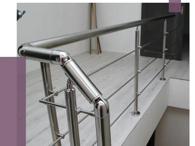 Перила из нержавеющей стали в Вольске от 8912 руб. под ключ | ПРОЛЁТ-Вль