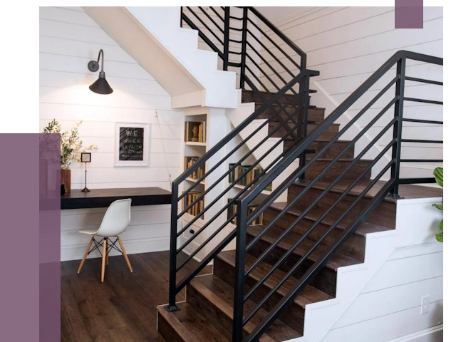 Перила для лестницы в доме в Вольске от 7342 руб. — ПРОЛЁТ-Вль