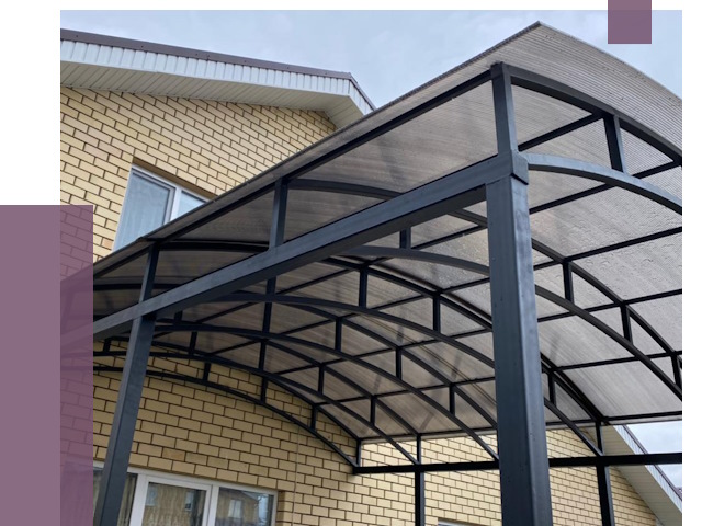 Монтаж козырьков в Вольске от 11393 руб. | ПРОЛЁТ-Вль