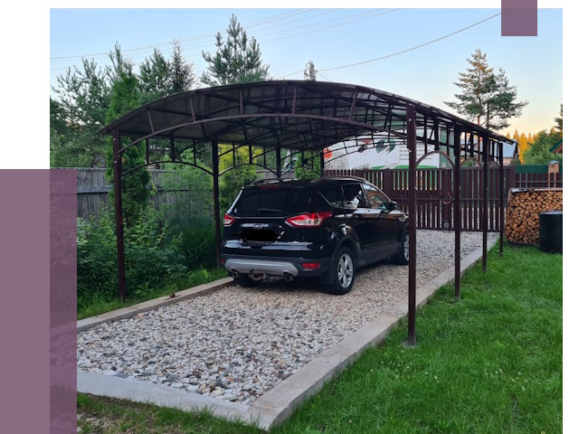 Навесы для автомобиля в Вольске от 13013 руб.  | ПРОЛЁТ-Вль