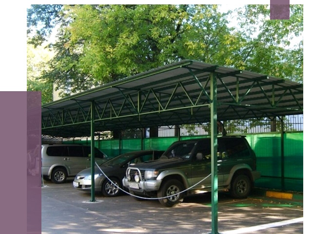 Навесы для парковки в Вольске от 79497 руб. заказать | ПРОЛЁТ-Вль