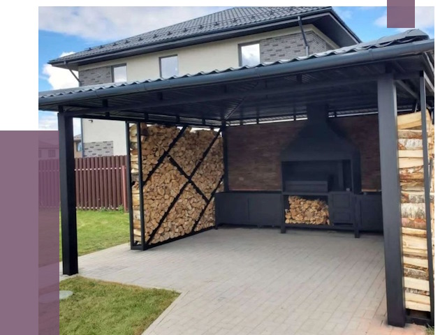 Навесы для барбекю в Вольске от 12608 руб. под ключ | ПРОЛЁТ-Вль