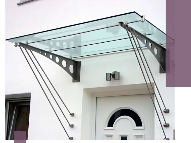 Козырьки над входом под ключ в Вольске — изготовление и монтаж