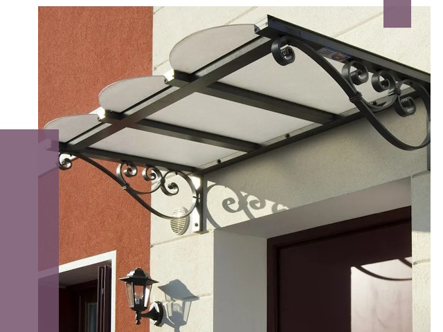 Односкатные козырьки в Вольске от 8304 руб.  | ПРОЛЁТ-Вль