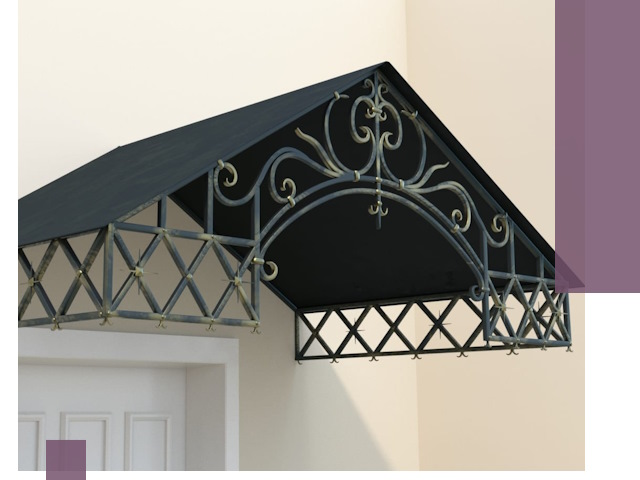 Двускатные металлические козырьки под ключ в Вольске