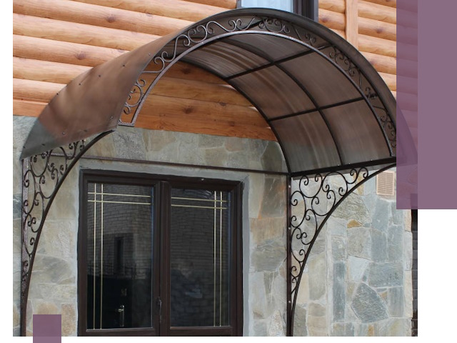Арочные козырьки под ключ в Вольске: изготовление и монтаж